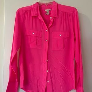 J.Crew Pink blouse BARBIE PINK